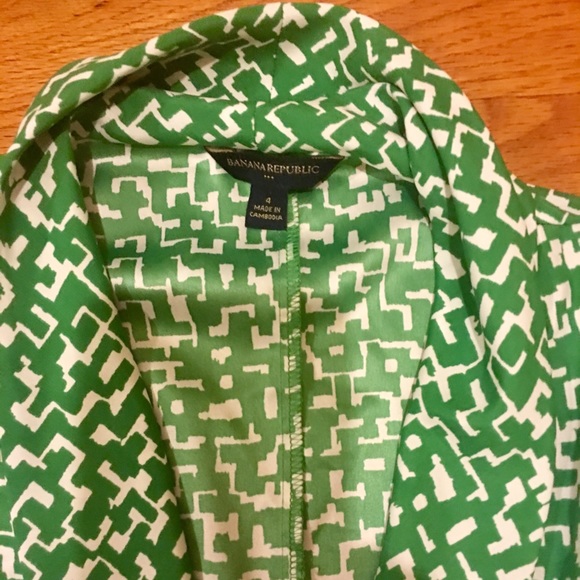 Banana Republic Shirt Size 4 Green Print - Picture 4 of 4